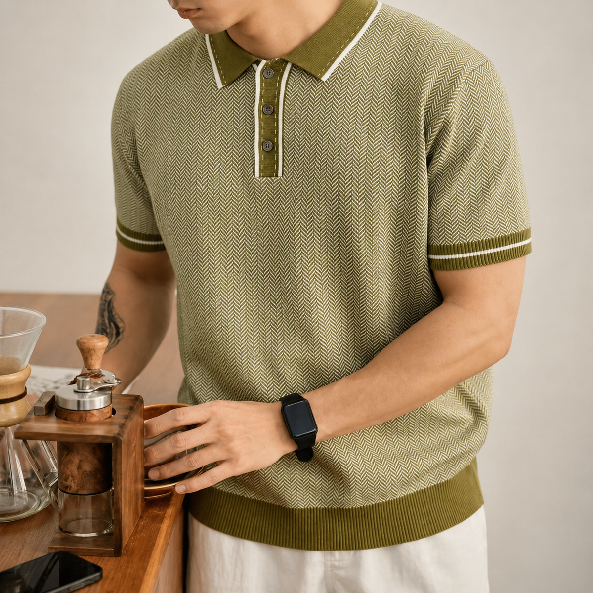 Astoria Herringbone Polo Shirt