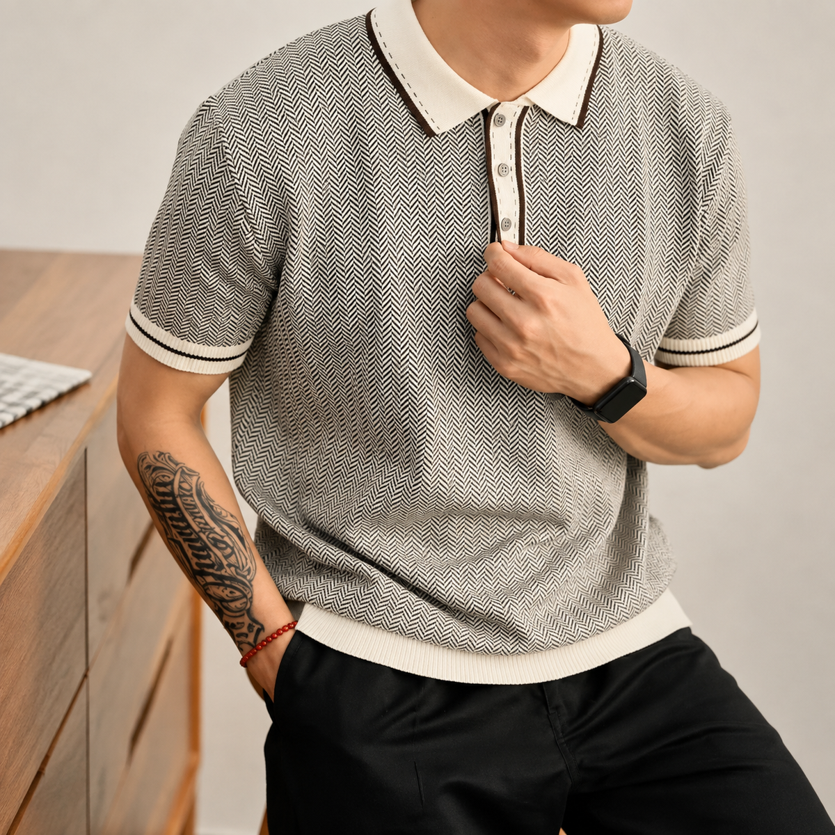 Astoria Herringbone Polo Shirt