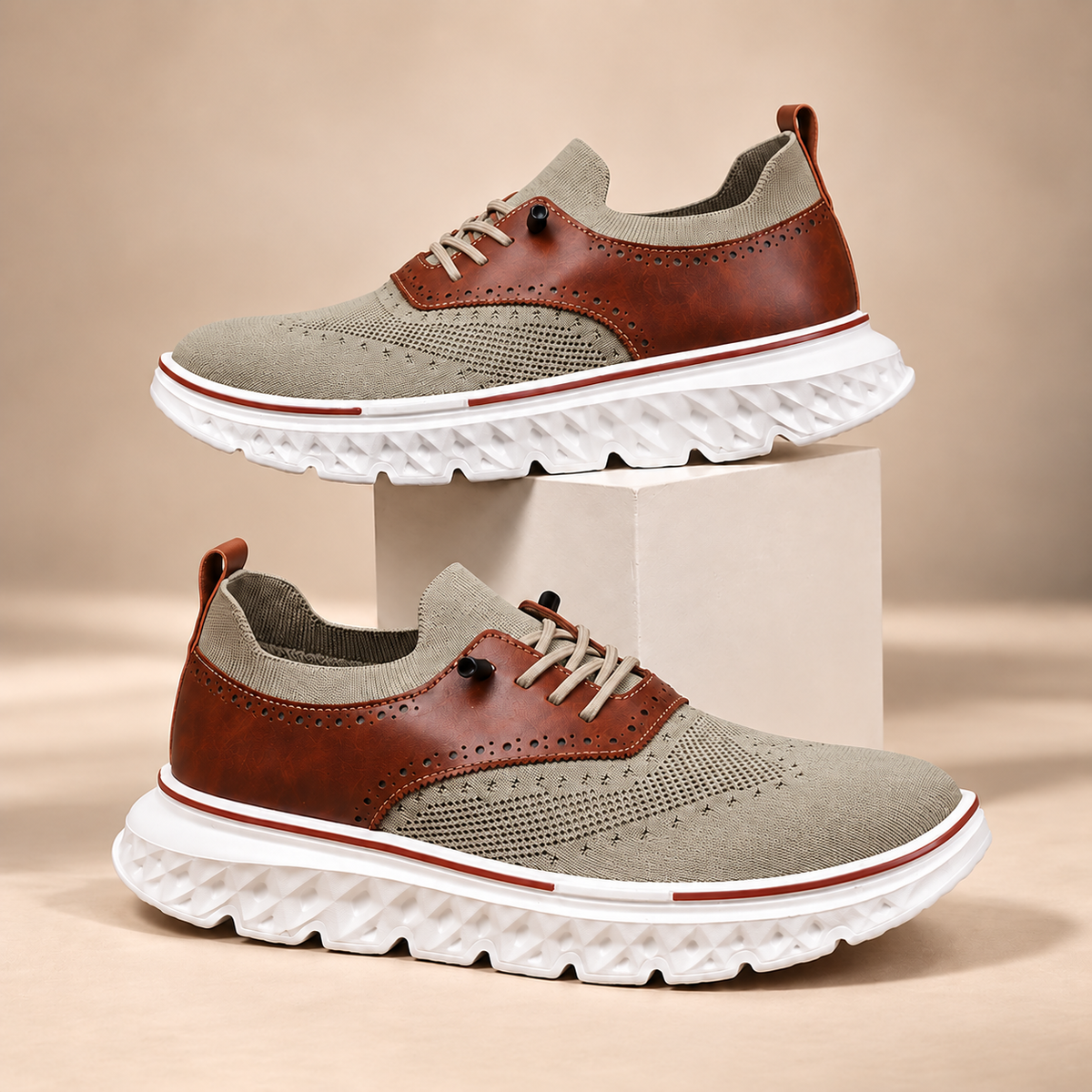 Kingsley Knit & Leather Sneakers