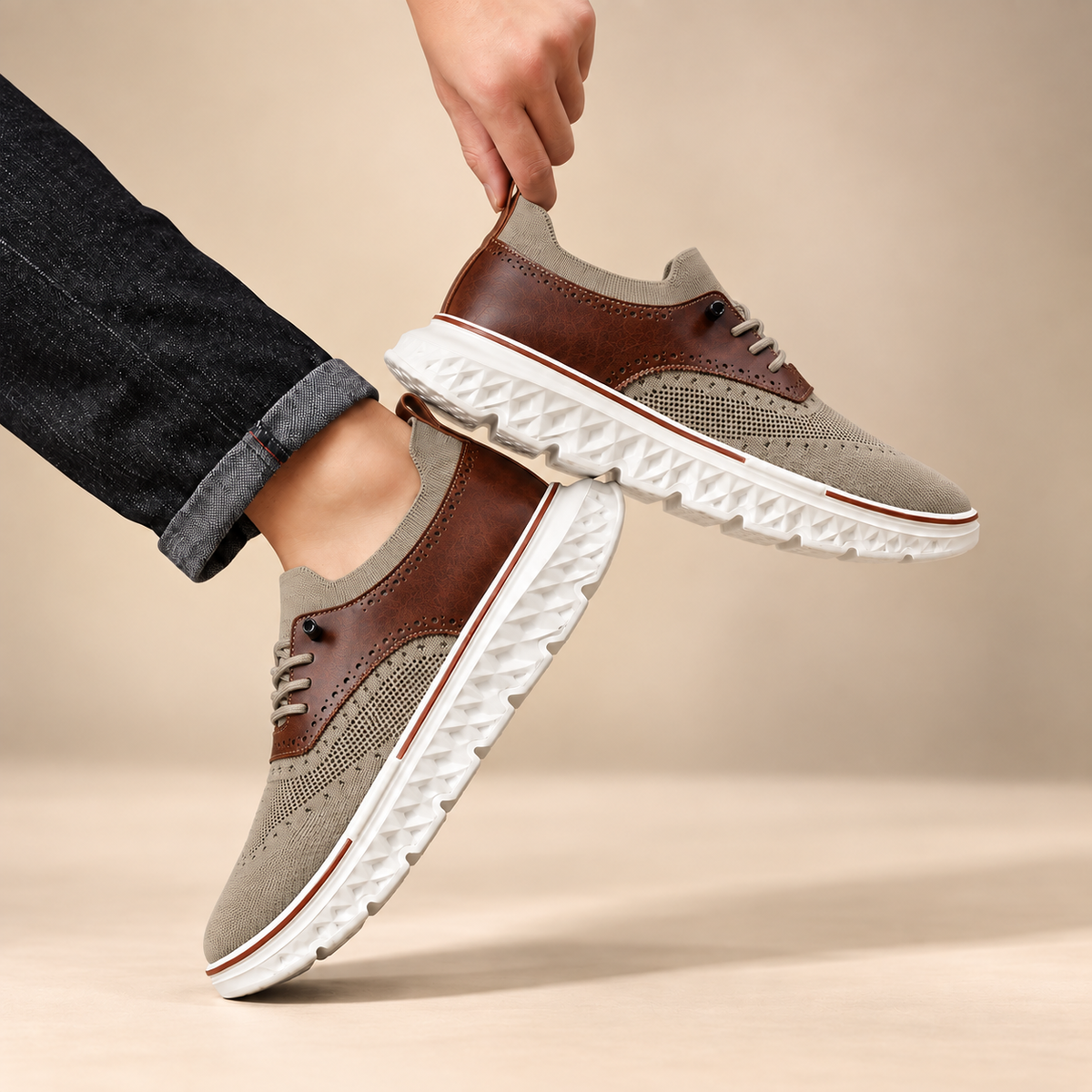 Kingsley Knit & Leather Sneakers