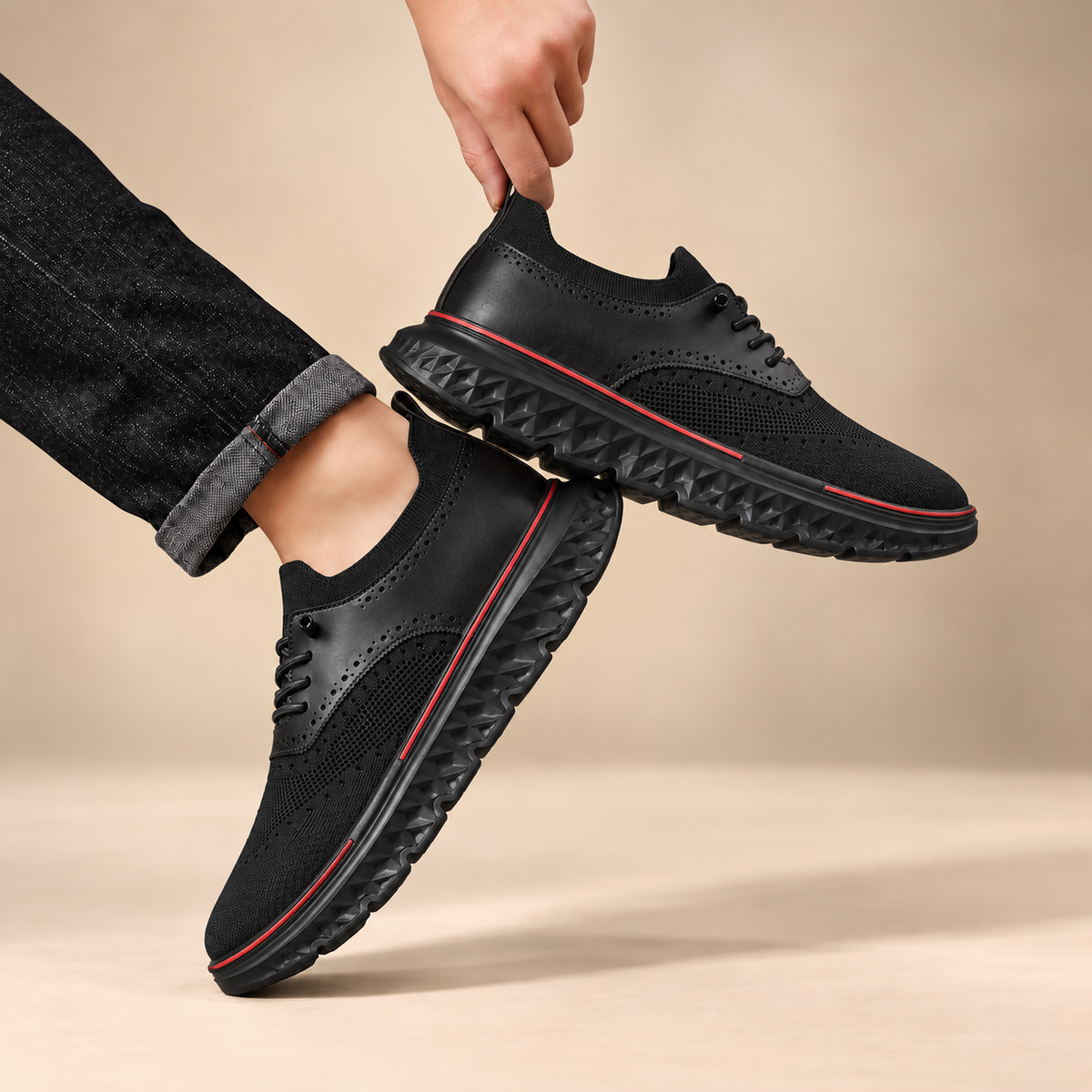 Kingsley Knit & Leather Sneakers
