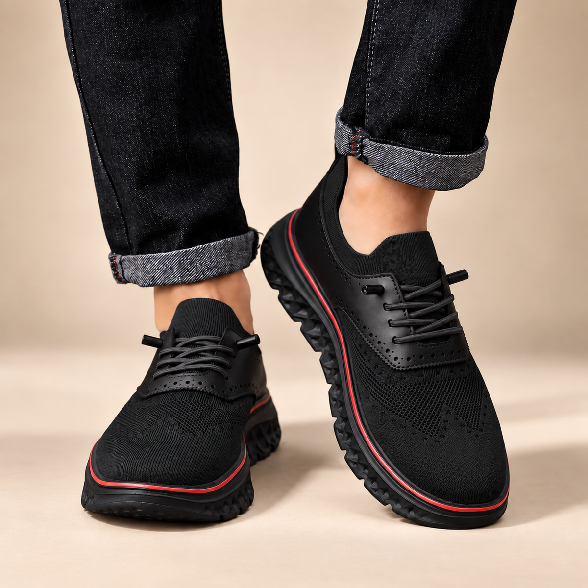 Kingsley Knit & Leather Sneakers