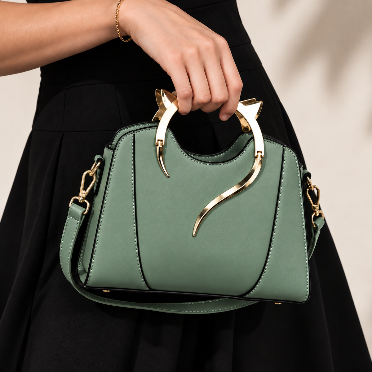 Amelie Sculpted Handle Bag