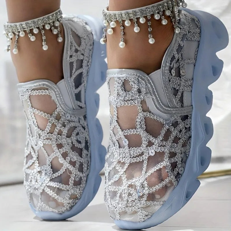 Valencia Mesh Embroidered Sneakers