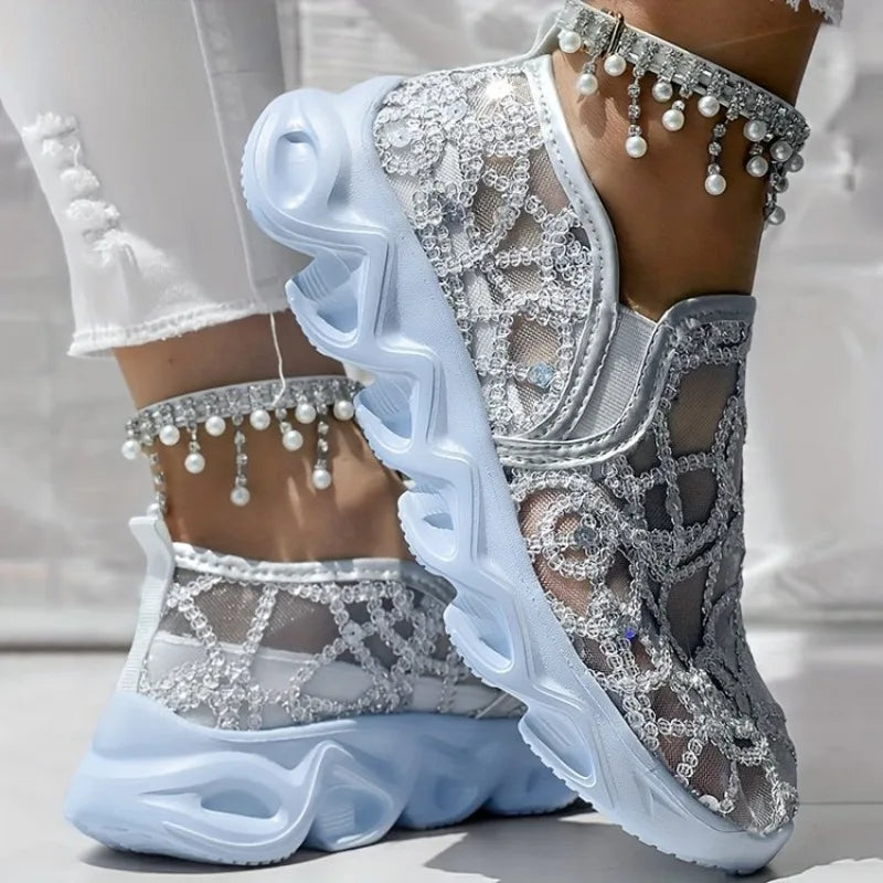 Valencia Mesh Embroidered Sneakers