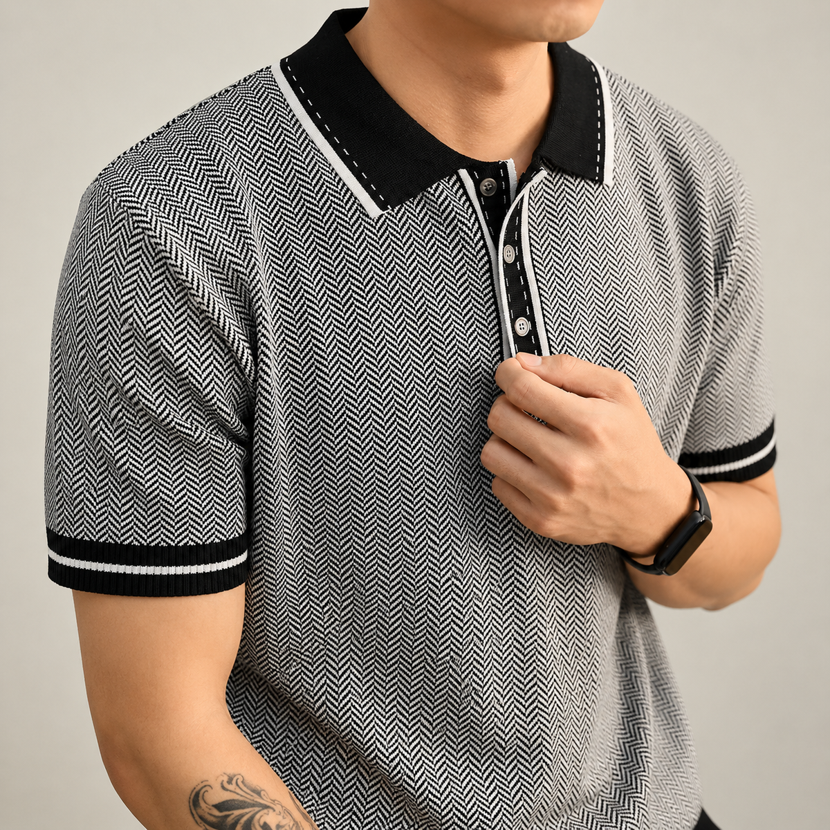 Astoria Herringbone Polo Shirt