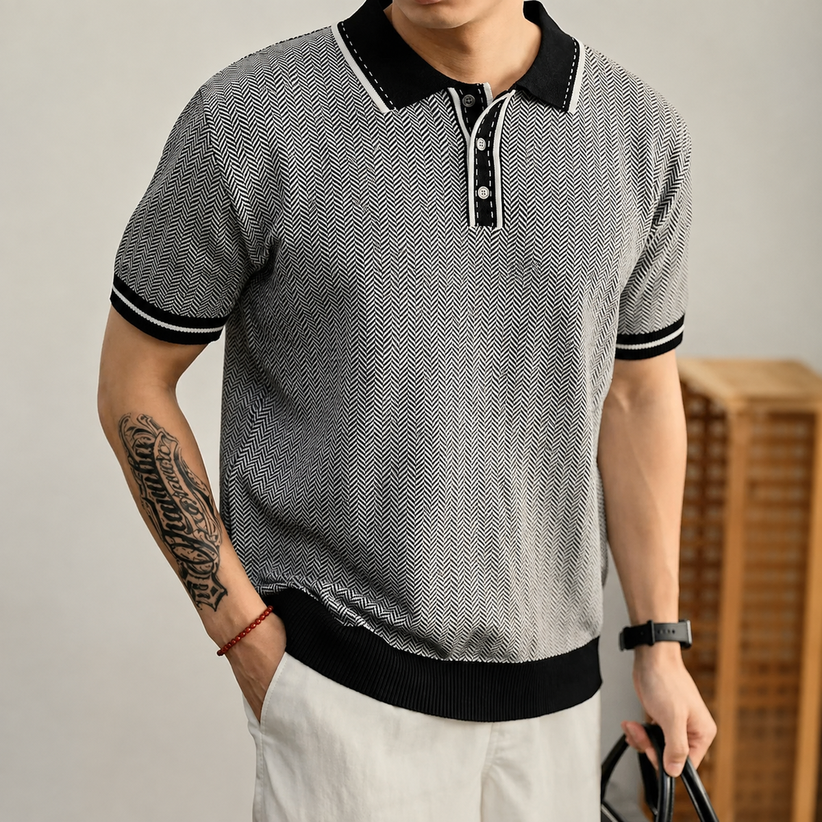 Astoria Herringbone Polo Shirt