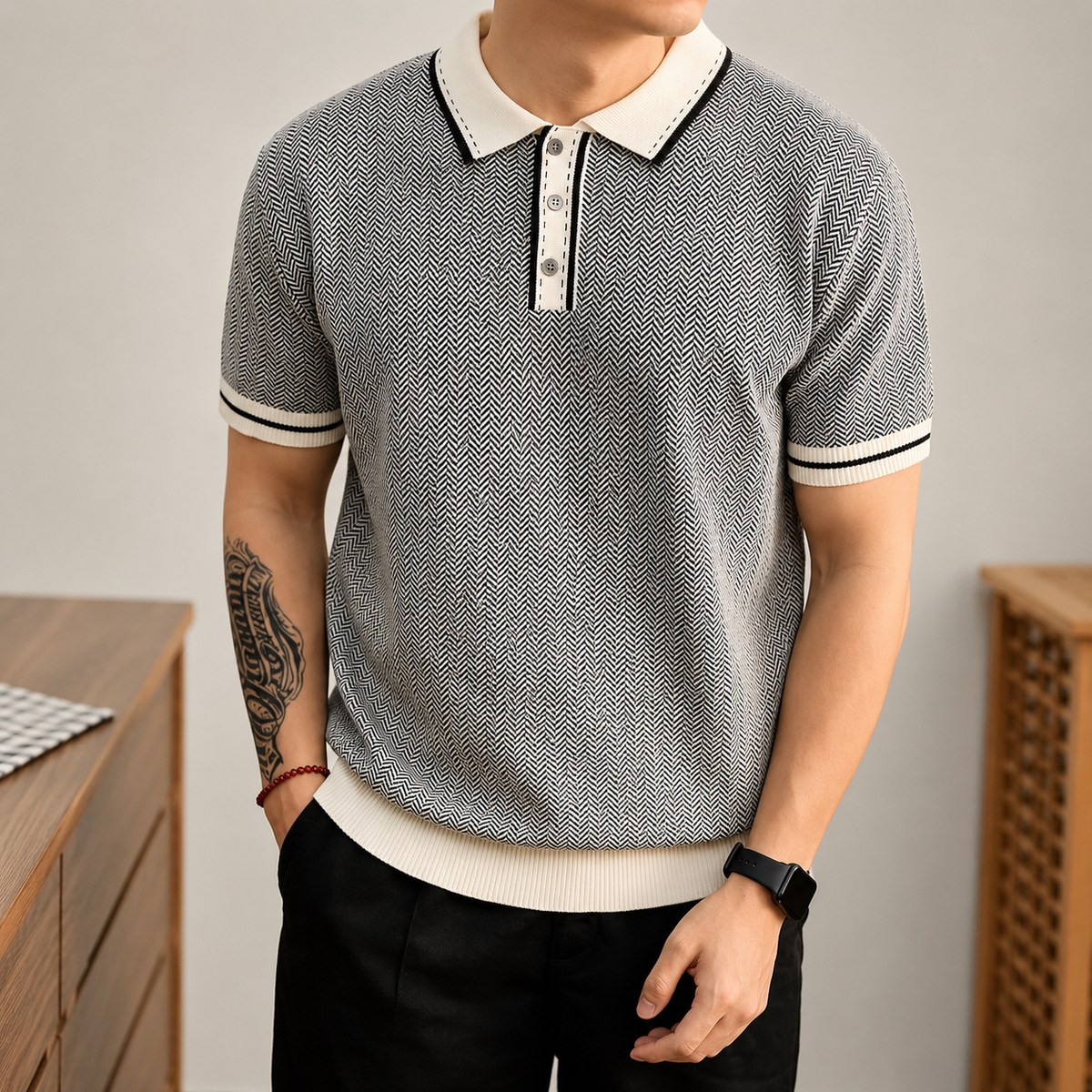 Astoria Herringbone Polo Shirt