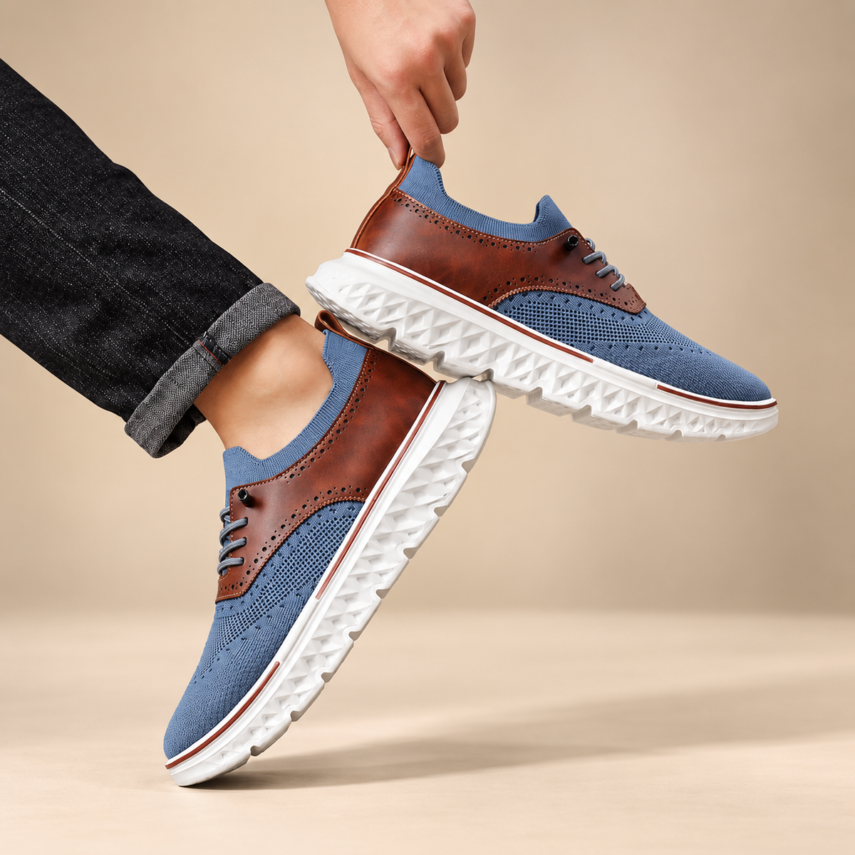 Kingsley Knit & Leather Sneakers