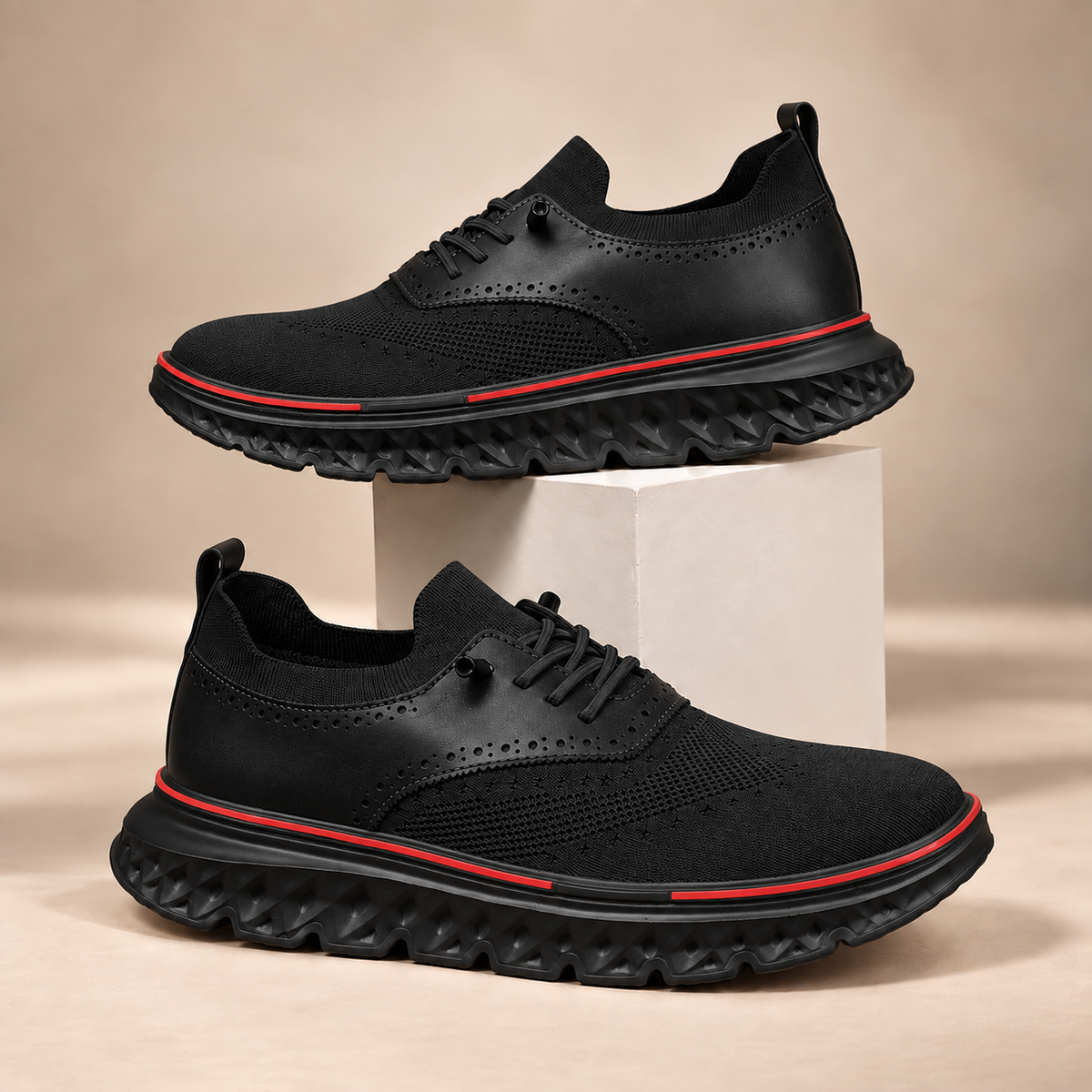 Kingsley Knit & Leather Sneakers
