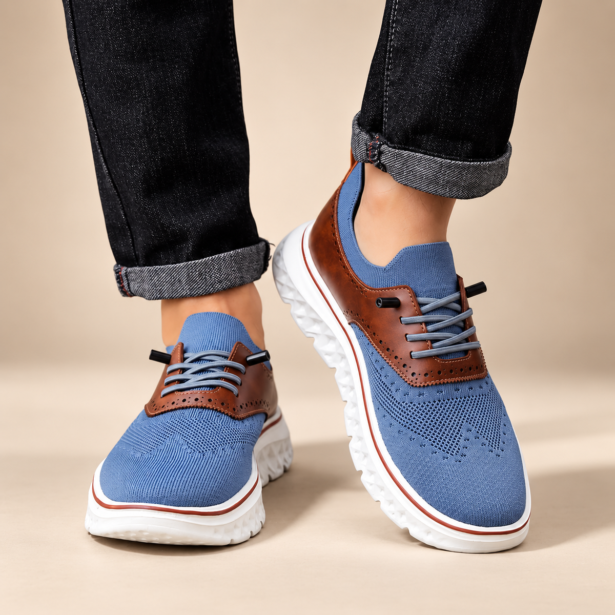 Kingsley Knit & Leather Sneakers