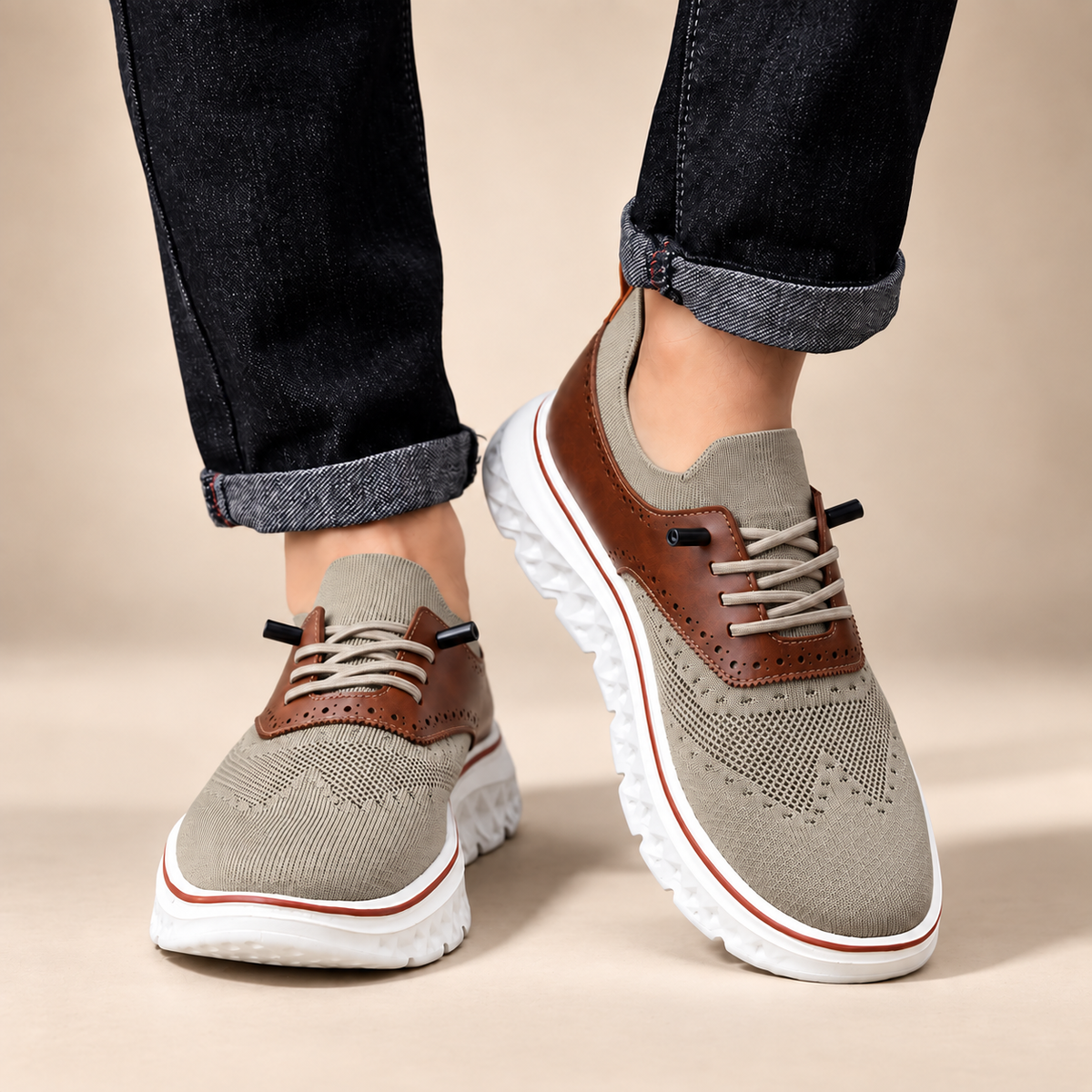 Kingsley Knit & Leather Sneakers