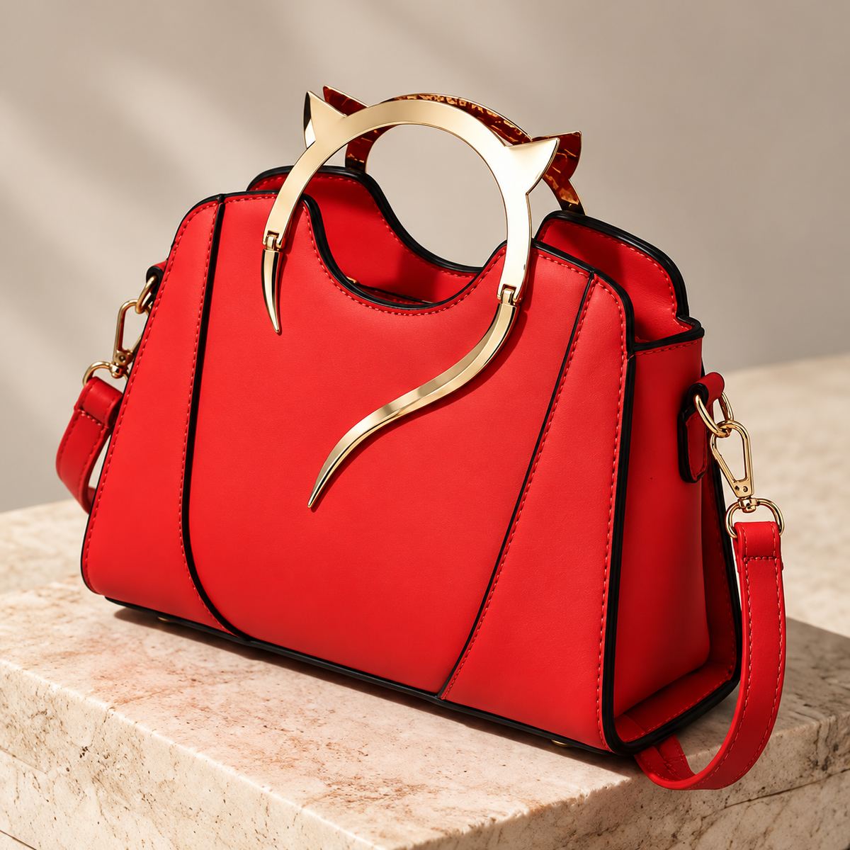 Amelie Sculpted Handle Bag