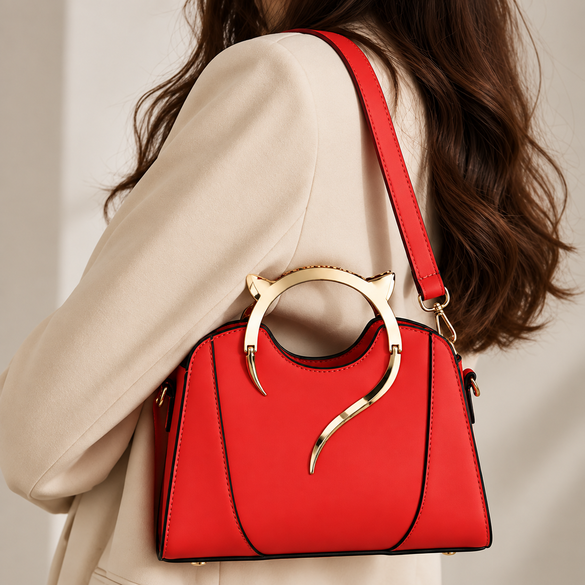 Amelie Sculpted Handle Bag