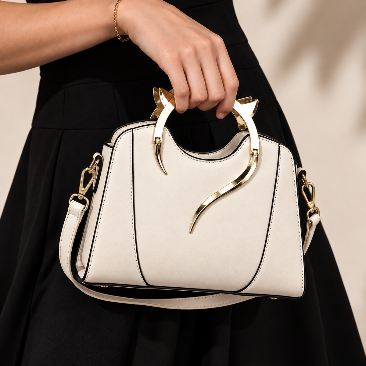 Amelie Sculpted Handle Bag