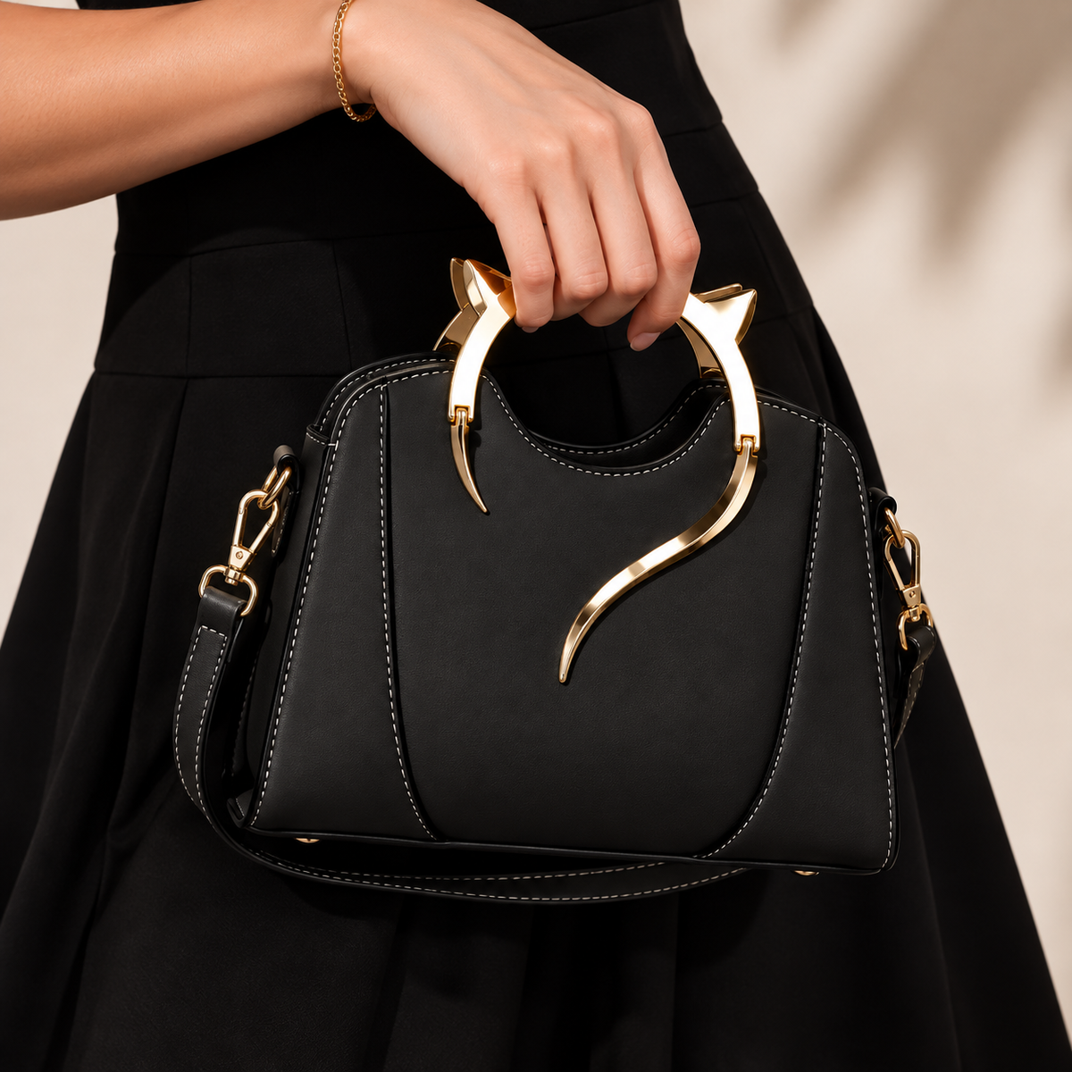 Amelie Sculpted Handle Bag