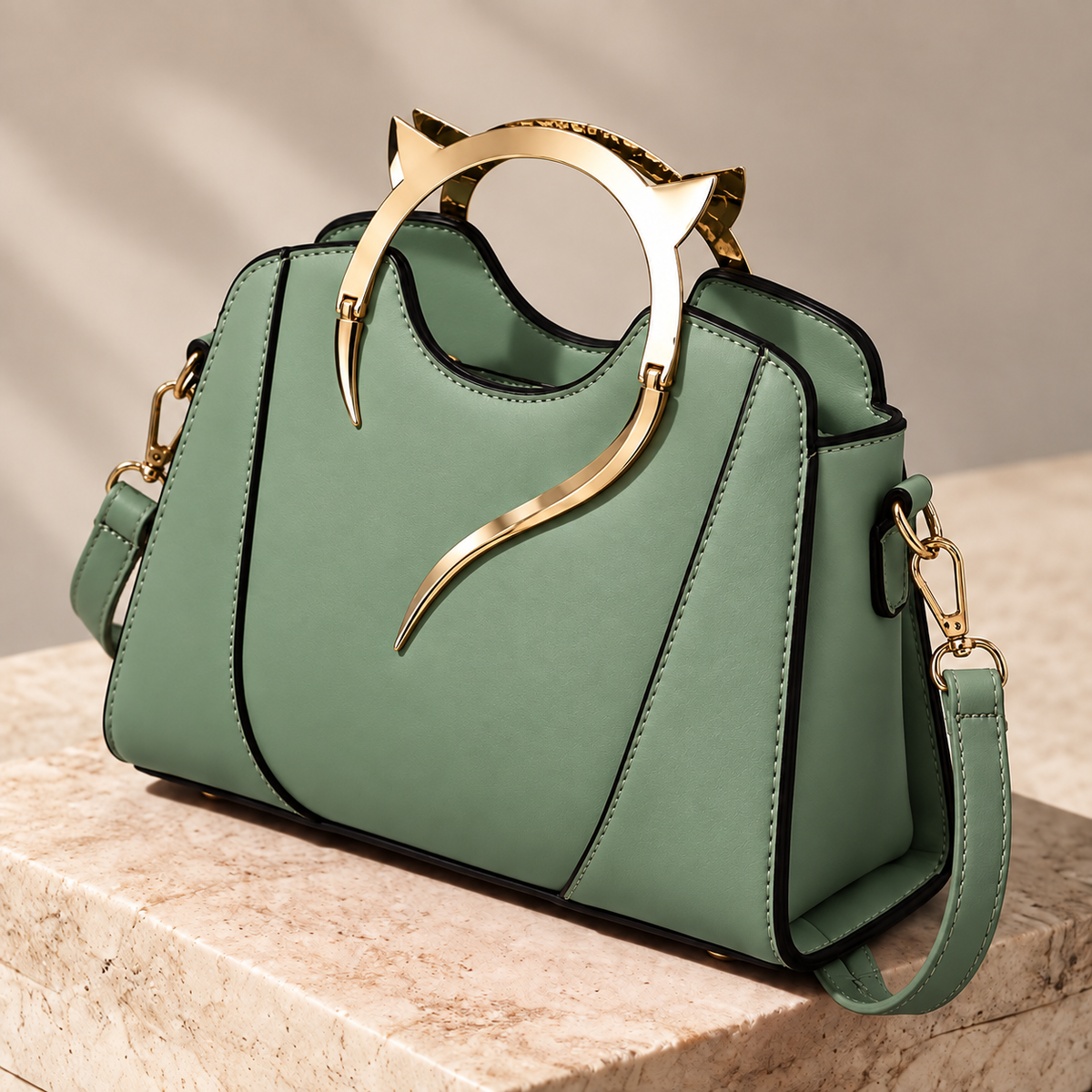 Amelie Sculpted Handle Bag