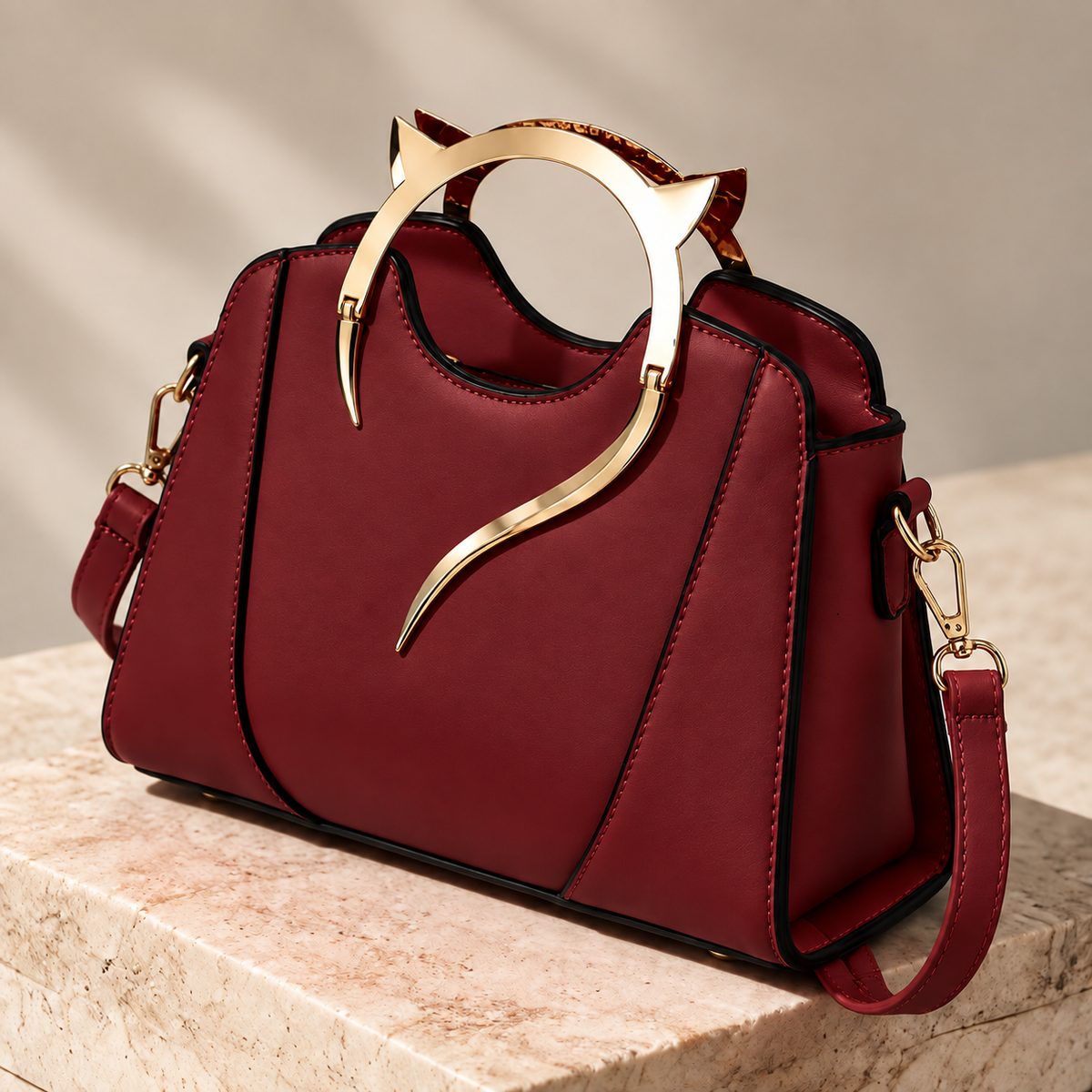 Amelie Sculpted Handle Bag