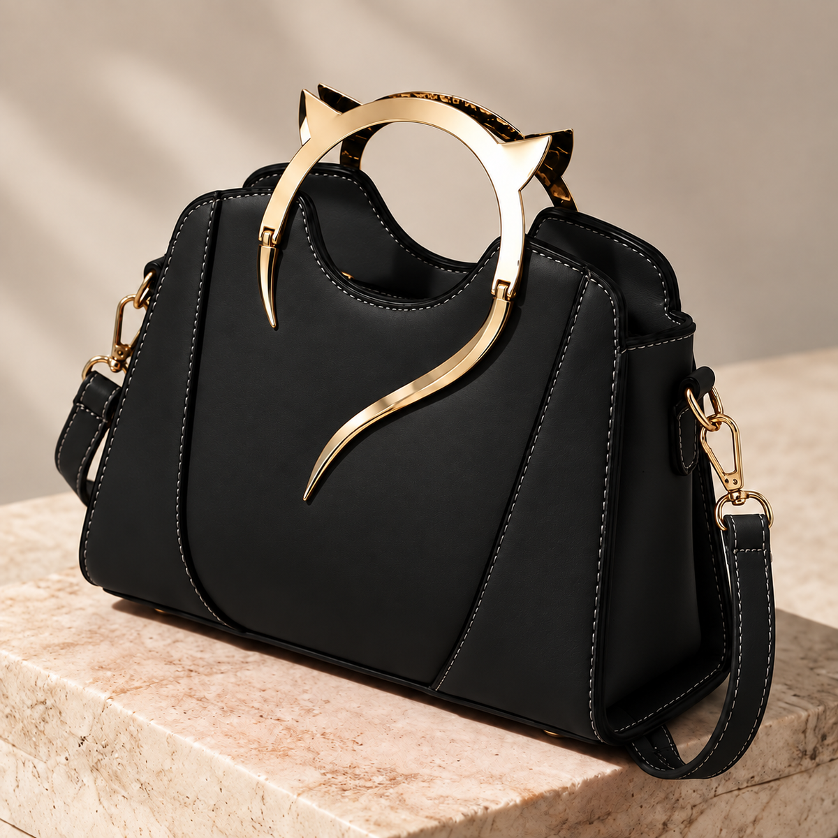 Amelie Sculpted Handle Bag