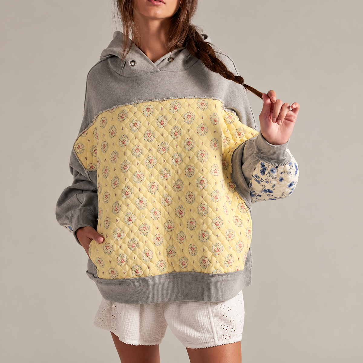 Wanda Patchwork Quilted Hoodie