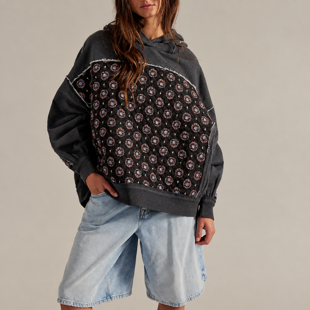 Wanda Patchwork Quilted Hoodie