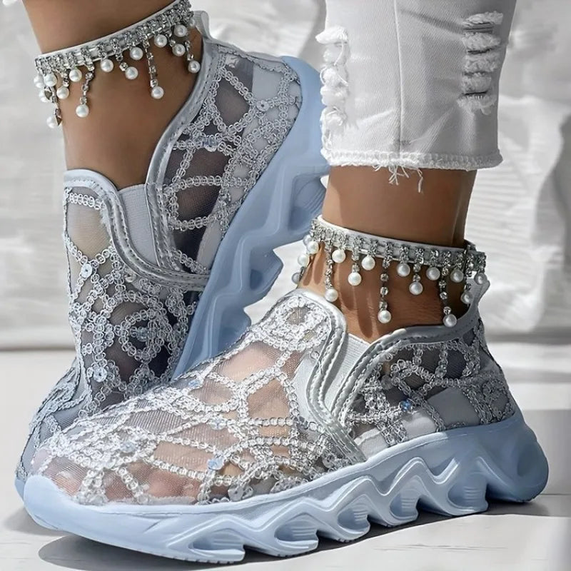 Valencia Mesh Embroidered Sneakers